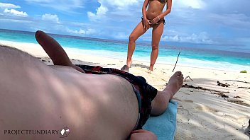 Play Wild dick ride on public dream beach - projectfundiary
