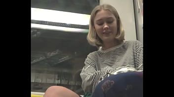 Play Cute blonde teen upskirt