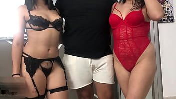 play My stepfather gives me the best birthday present MELANIE CASERES AND VAYOLETH share my cock FULL STORY