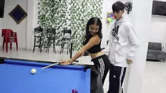 Play Curvy Colombian Latina Friends Learn Billiards and End Up Fucking