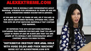 Play Hotkinkyjo destroy her anal hole with huge dildo and fuck machine